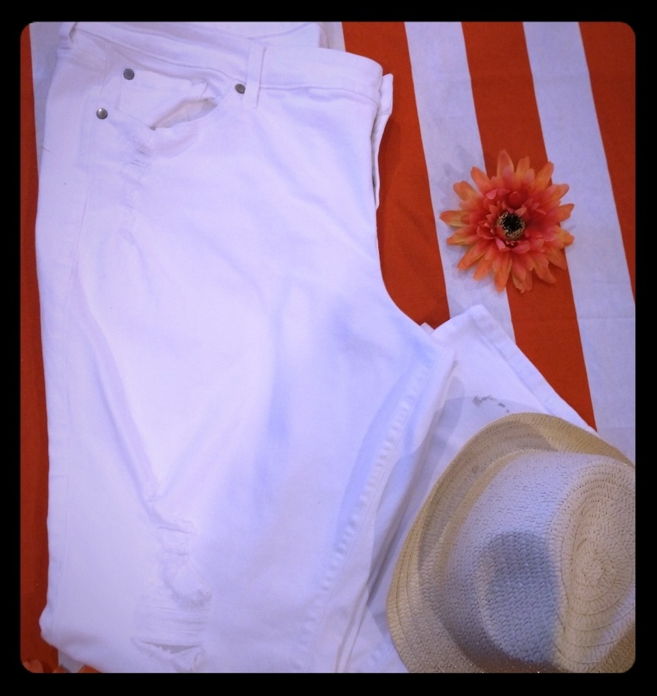 White Denim Boyfriend Jeans